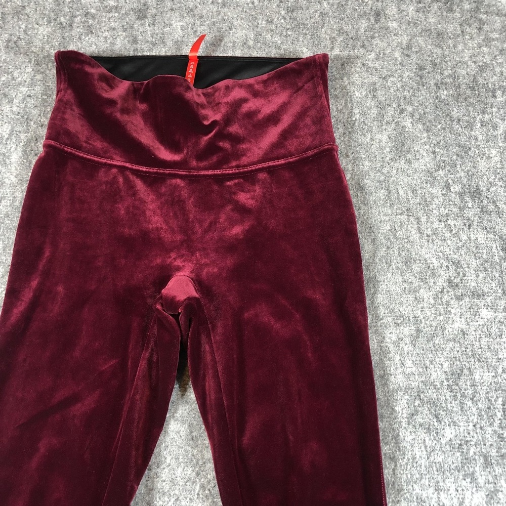SPANX Velvet Leggings Womens M Red High‎ Rise Slimming Stretch Ankle Pull On - Picture 4 of 16